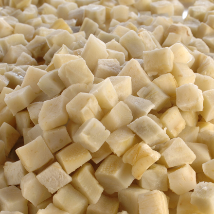 Artichoke bottoms, diced, deep-frozen