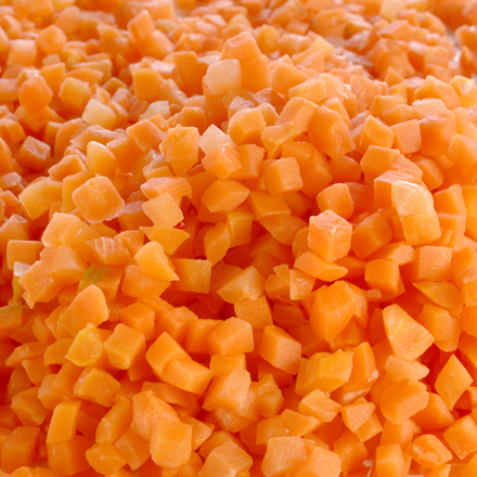 Carrots, diced, deep-frozen