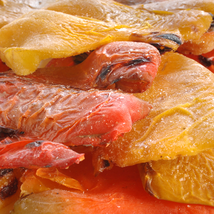 Peppers, grilled strips, deep-frozen