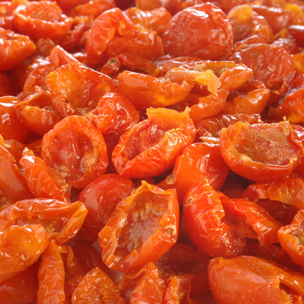 Cherry tomatoes, semi-dried, deep-frozen