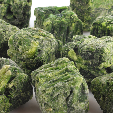 Spinach, diced, deep frozen