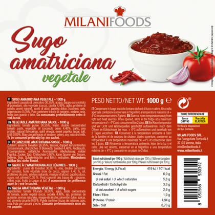 Vegetable Amatriciana sauce