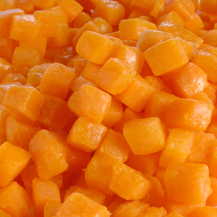 Pumpkin, diced, deep-frozen